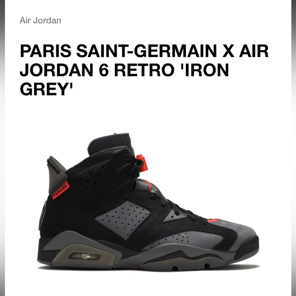 PARIS SAINT-GERMAIN X AIR JORDAN 6 RETRO 'IRON GREY'